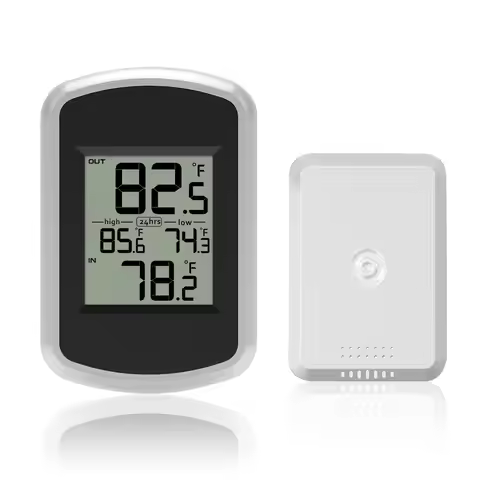 Wireless Indoor Outdoor Thermometer Digital Inside and Outside Temperature Monitor for Greenhouse an