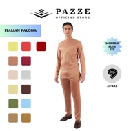 Pazze Baju Melayu Italian Paloma Series -Nude SoftYellow OliveGreen Hazel RedChili PlumRed SilverGre