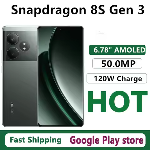 Original Realme GT NEO 6 Mobile Phone 6.78" AMOLED 120HZ 50.0MP Camera 5500mAh Battery 120W Charge S