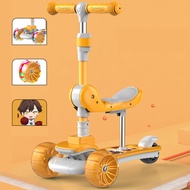 3-in-1 Childrens Scooter Multifunctional Baby Walker Fashion Three-wheel Scooter With Mobile Seat An