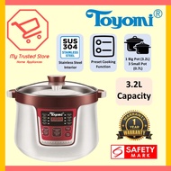 Toyomi (SC 3289) 3.2L Double Boiler, Stew Cooker &amp; Steamer