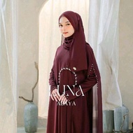 Abaya Luna Abaya Arabian Simpel Elegan Abaya Kekinian Bahan Ceruty Babydoll - Sage - Hitam, Remaja, 