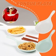Plate Fondue Plates Handle Dish Spoon Korean Buffet Dinner Plates Appetizers Plate Tray Kitchen M5Z6