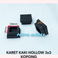 KARET KAKI HOLLOW 3x3 KOPONG KAKI MEJA RAK KURSI BESI HOLLOW/HOLLO