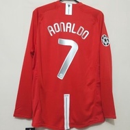 Retro Style  07 08 Manchester United Soccer Jersey RONALDO ROONEY UCL 2007 2008 Adult long  Short Sl