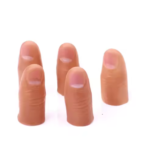 3PCS Novel Funny Magic Toys Party Prank Soft Thumb Tip Fake Finger Magic Trick Close Up Vanish Appea