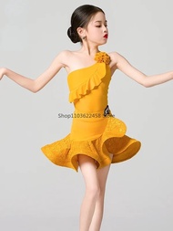 Professional Comition Tango Samba Latin Dance Costume Girls Children Cha Cha Rumba Ballroom Dance Dr