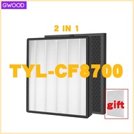 ◳ ✁ ✙ GWOOD 2-in-1 True HEPA Filter Replacement for Tylr air purifier TYL-CF8700