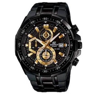 Casio Mens Edifice Black Gold Dial Stainless Steel Watch