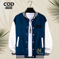 LANSUNG Uniqlo Text Hitan Button Varsity Baseball Bomber Jacket Men's Varsity Jacket Men's Distro Ba