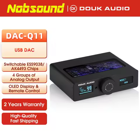Nobsound ESS9038Q2M+AK4493 USB DAC HiFi Coaxial/Optical Digital to Analog Converter Audio Adapter DS