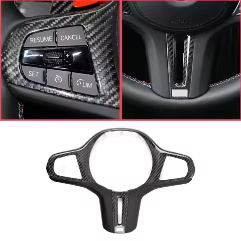 For BMW G20 G21 G22 G26 G30 G32 G42 F44 Real Carbon Fiber Car Steering Wheel Frame Cover M Performan
