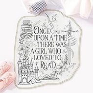 Allenjoy 26.9" x 31.4" Fairy Tale Dreams Bathroom Rugs Books and Castle Mat Bathmat Rug Non Slip Was