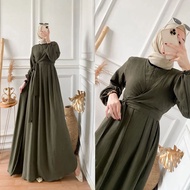 Gamis Model Baru 2023 Dress wanita dewasa gamis putih simple elegan ALETA MAXI kekinian dan fashionable