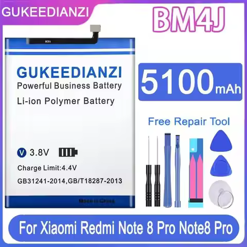 Mobile Phone Battery 5100mAh For Xiaomi Redmi Note 8 Pro Note8 Pro BM4J High-Capacity