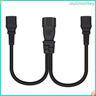 WU IEC 320 C14 Male to IEC 320 2xC15 Power Cable Splitter for Laptops Power Adapter