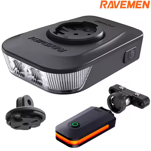 RAVEMEN Bicycle FR500 Front Light CL01 Pro Rear Light Bike Light Set Rechargeable Auto On-off Headli