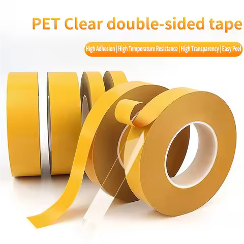 Heat Resistant PET Double Sided Adhesive Tape 0.05mm Thick Transparent No Trace Super Sticky Strong 