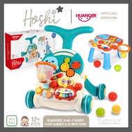 Hoshi Baby x Huanger 2-in-1 Baby Push Walker and Activity Table, Educational Toy for Toddler, 12Mos+