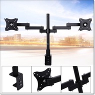 Dual Arm Bracket for Two TV Monitors, Table Mount Stand Bracket 15 to 27 Inch
