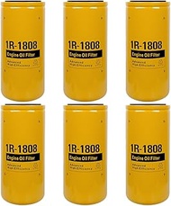 6PCS 1R1808 Oil Filter Compatible with Caterpillar 1R-1808 Oil Filter CAT 3406B 3408 3412C 3412 3306