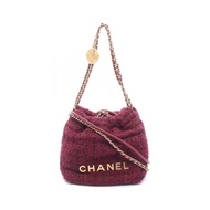 【二手】香奈兒 (Chanel) 香奈兒 (CHANEL) 肩背包 CHANEL 22 Mini AS3980 酒RED織物皮革 CHANEL22 Matelassé 迷你鏈條單背包 女士二手 A