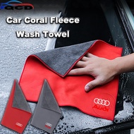 Audi Car Coral Fleece Wash Towel Microfiber Water Absorption Double-sided Wiping Cloth For A3 8l 8Y 