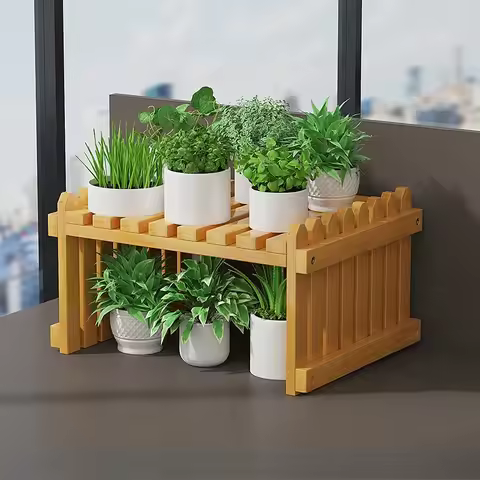Desktop bonsai flower rack, bay window, balcony, office, simple stepped bonsai flower pot rack Deskt
