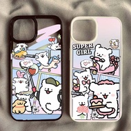 Cute Cartoon Line Dog Phone Case For iPhone 16 15 14 13 12 11 Pro Max Plus 16E XR X XS Max 7 8 Plus 