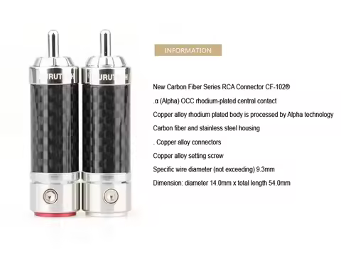 Furutech Connector Plug Male Rhodium Plated HiFi Speaker Jack Carbon Fibre Copper RCA Connectors For