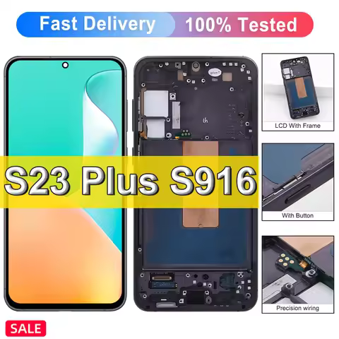 TFT S23+ Screen, For Samsung Galaxy S23 Plus 5G LCD Display S916B G996B/DS Touch Screen Digitizer As