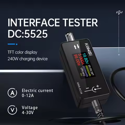 KWS-DC28 Interface Tester DC 4~30V 0~12A Voltmeter Ammeter Power Meter 0.96 inch TFT colour screen