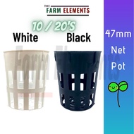 (Ready Stock) 47mm NetPot (10/20's) Black/ White [Aquaponic/Hydroponic Use]Net Pot untuk Hydroponik