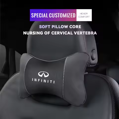 1Pcs Car Seat Headrest Auto Logo Neck Pillow For Infiniti Q50 Q30 QX50 QX60 FX35 QX30 QX80 Q60 G37 F