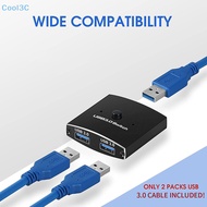 Cool3C USB 3.0 Switch Selector Switch 5Gbps 2 In 1 Out Switch USB 3.0 Two-Way Sharer HOT