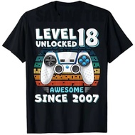 18th Birthday Decorations For Men 18th Anniversary T-Shirt 2007 Fashion Gamer Words Adults Shirt
