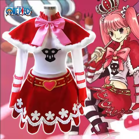 One Piece Perona Cosplay Costume - Ghost Princess Goth Lolita Dress with & Accessories, Halloween An