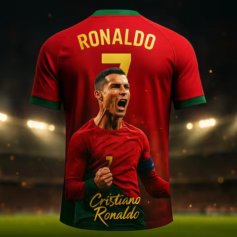 Ronaldo 7 Soccer Jersey 3D Print Football T Shirt for Men Women Boys Girls Training Fitness Casual S