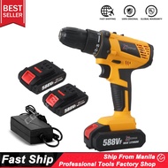 Cordless Drill With 2pcs Batteries Cordless Electric Drill Double Speed Drill CVT Cordless Electric 