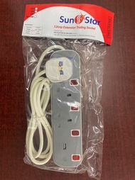 Sunstar Extension Wire 3 Gang + USB With Full Copper 3C x 0.75mm 2Yards/5Yards