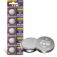 YKM 5 Pack CR1225 BR1225 3V Lithium Battery CR 1225 Battery for Thermometer