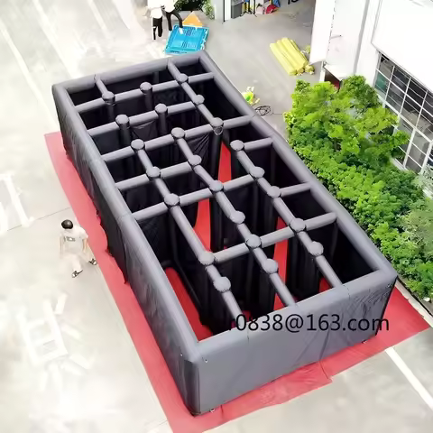 26.2x13.1x6.6ft Black Inflatable Halloween Maze Inflatable Haunted Maze House with Blower for Adult 