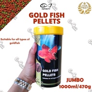 INFINITY Goldfish PELLETS (1000ml JUMBO) GoldFish Food Ranchu Oranda Red Cap etc (ff)