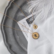 Titanium Queen Elizabeth Small Gold Coin Necklace