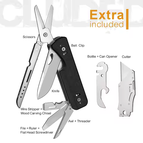 ROXON S505G Flex Shears-Modular Design Multitool with Fixed Big Scissor-Interchangeable Blade of BA0