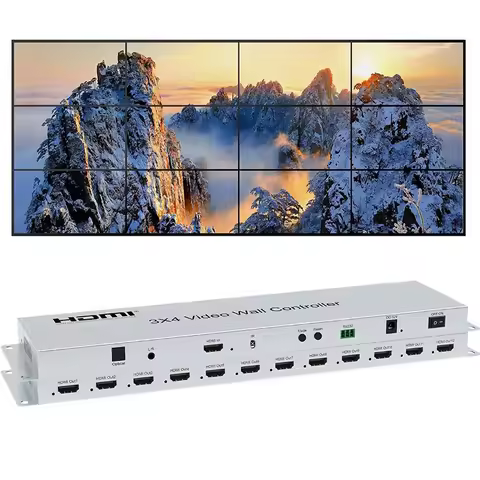 3x4 HDMI Video Wall Controller for 2x2 2x3 2x4 3x3 3x4 2x5 2x6 1x3 1x4 1x5 3 4 6 8 9 12 TV Wall Scre