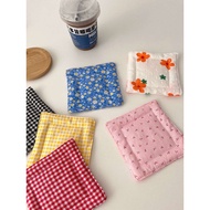 Pretty Flower Coaster (11x11 CM) Aesthetic Cotton Coaster/Aesthetic Korean Style Coaster/Home Cafe P