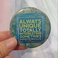 Button badge; proud Autism SUPPORT AUTISM AWARENESS