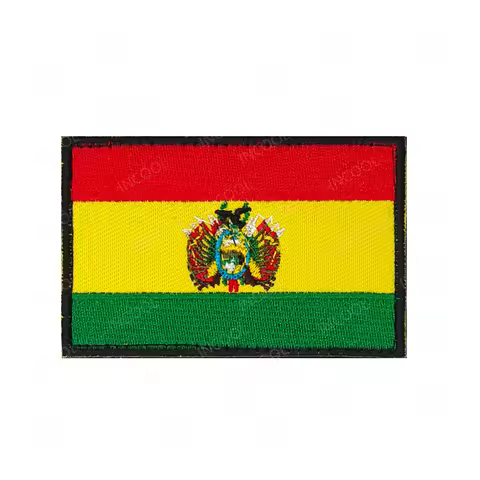Bolivia Flag Embroidered Patches 3D PVC Rubber Bolivian Appliqued Armband Patch For Clothing Backpac
