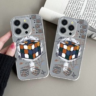 Geometric Rubik's Cube Graffiti, Transparent Magnetic Phone Case, iPhone 17 Air 11 16 15 14 13 12 Pr